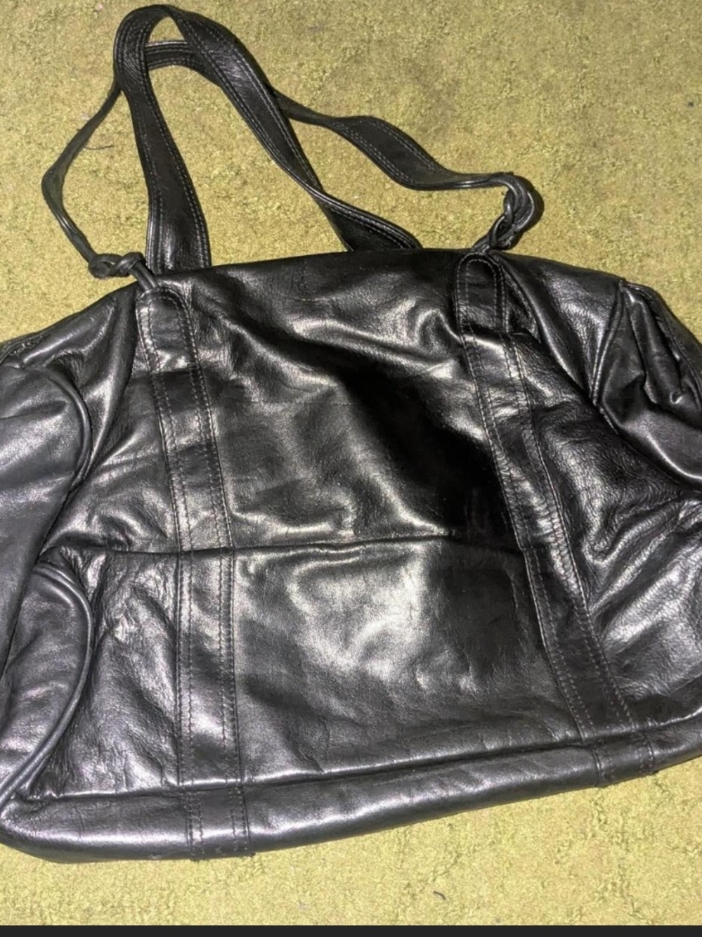 Everyday Black Leather Shoulder Bag for Women